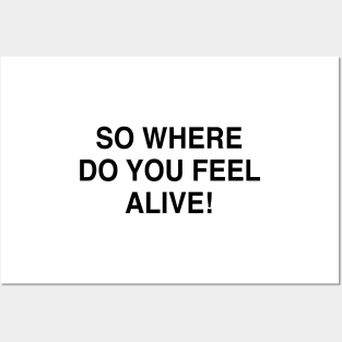 SO WHERE DO YOU FEEL ALIVE Posters and Art